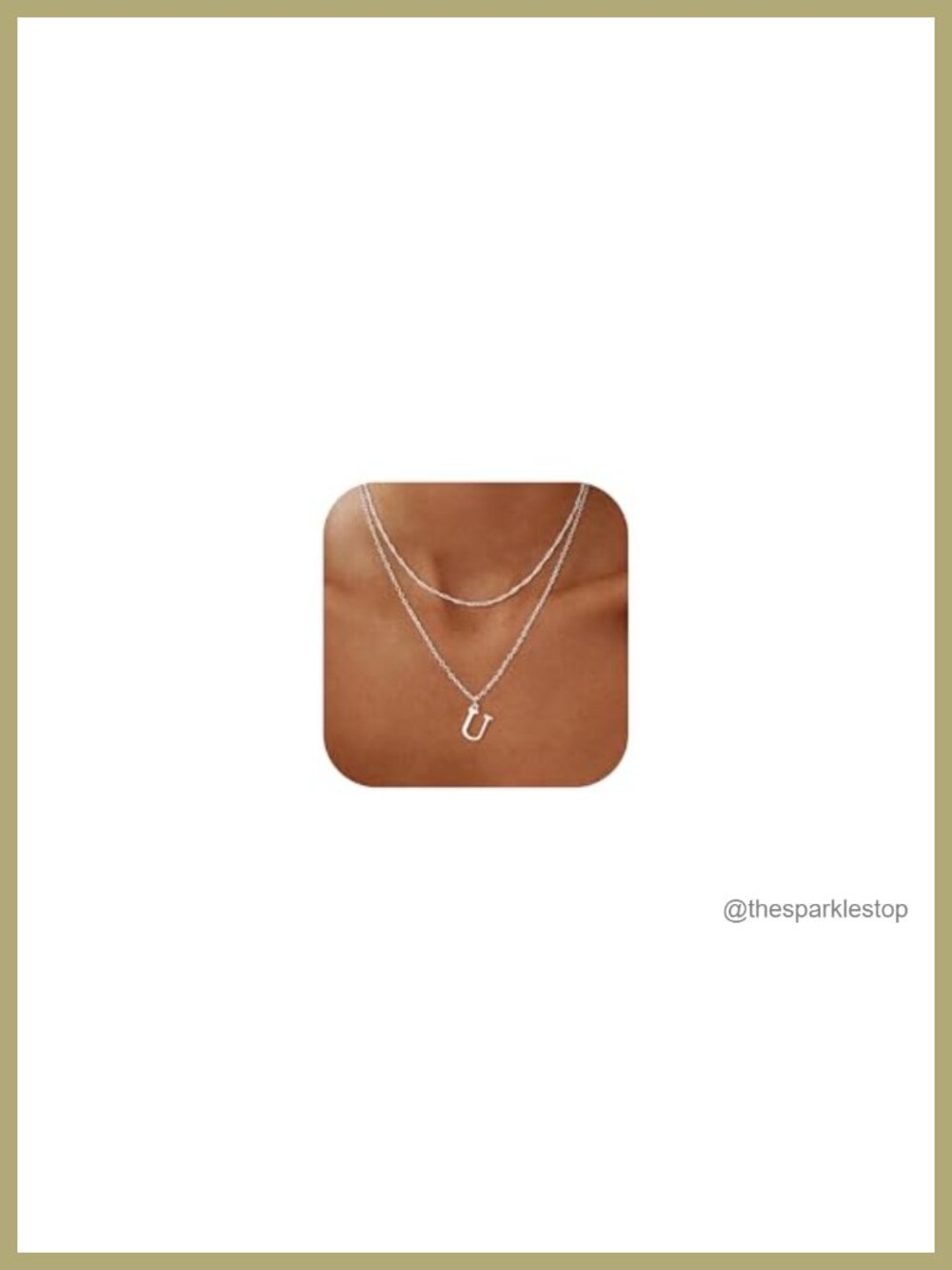 14K Gold Plated Initial Necklace Dainty Layered Letter Pendant Choker